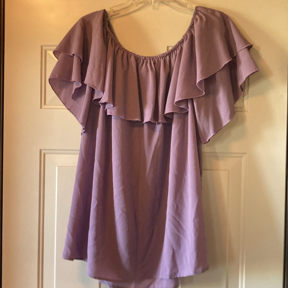 BBA 1X Lilac Ruffle Top - Picture 8 of 12